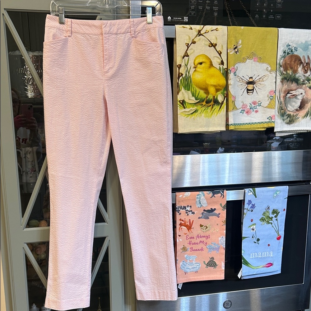 Vintage Polo Ralph Lauren Pink Seersucker Straight Leg Pants